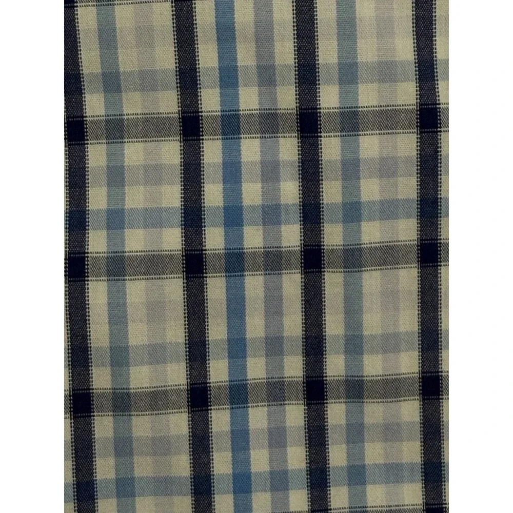 Banana Republic Non Iron Slim Fit Blue Plaid Button Long Sleeve Dress Shirt XL